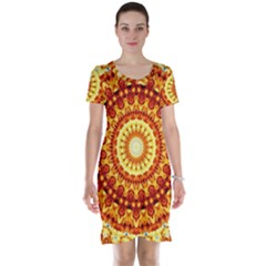 Powerful Love Mandala Short Sleeve Nightdress by designworld65