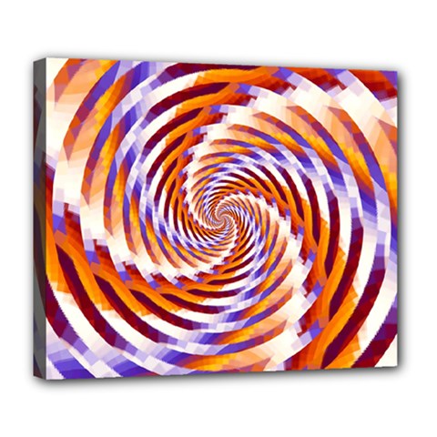 Woven Colorful Waves Deluxe Canvas 24  X 20   by designworld65