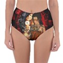 Steampunk, Beautiful Steampunk Lady With Clocks And Gears Reversible High-Waist Bikini Bottoms View3