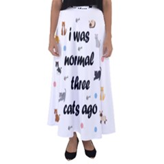 I Was Normal Three Cats Ago Flared Maxi Skirt by Valentinaart