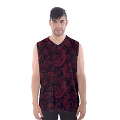 Dark Red Flourish Men s Basketball Tank Top by gatterwe