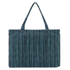 Stylish Frost Blue Strips Zipper Medium Tote Bag by gatterwe