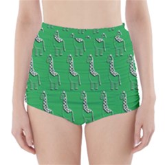 Giraffe Pattern Wallpaper Vector High-waisted Bikini Bottoms