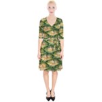 Pineapple Pattern Wrap Up Cocktail Dress