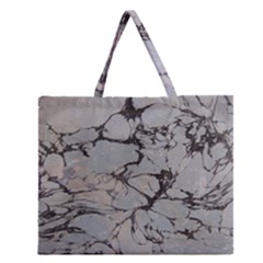 Slate Marble Texture Zipper Large Tote Bag by Nexatart