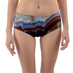 Wall Marble Pattern Texture Reversible Mid-waist Bikini Bottoms