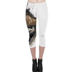 Warrior Panda T Shirt Capri Leggings  by AmeeaDesign