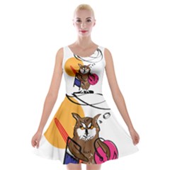 Owl That Hates Summer T Shirt Velvet Skater Dress by AmeeaDesign