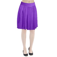 Purple Skin Leather Texture Pattern Pleated Skirt by paulaoliveiradesign