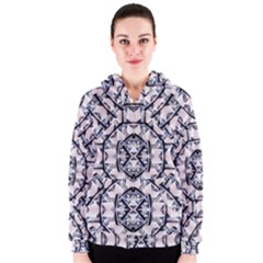 Futuristic Geometric Pattern  Women s Zipper Hoodie by dflcprintsclothing