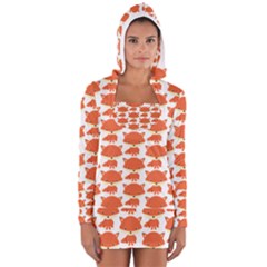 Cute Little Fox Pattern Long Sleeve Hooded T-shirt by paulaoliveiradesign