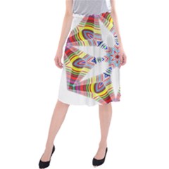 Colorful Chromatic Psychedelic Midi Beach Skirt