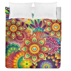 Colorful Abstract Pattern Kaleidoscope Duvet Cover Double Side (queen Size) by paulaoliveiradesign