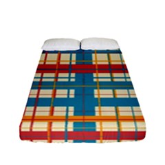 Plaid Pattern Fitted Sheet (full/ Double Size) by linceazul
