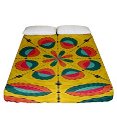 Textured Tropical Mandala Fitted Sheet (king Size) by linceazul