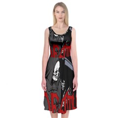 Death - Halloween Midi Sleeveless Dress by Valentinaart