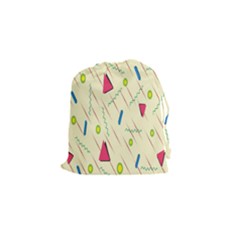 Background  With Lines Triangles Drawstring Pouches (small)  by Mariart