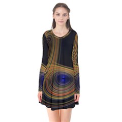 Wondrous Trajectorie Illustrated Line Light Black Flare Dress by Mariart