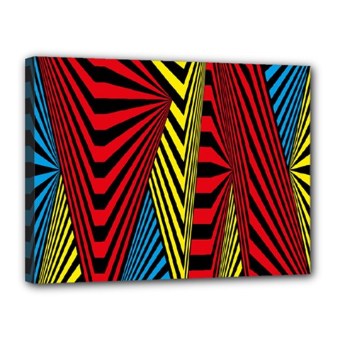 Door Pattern Line Abstract Illustration Waves Wave Chevron Red Blue Yellow Black Canvas 16  X 12  by Mariart