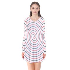 Double Line Spiral Spines Red Black Circle Flare Dress by Mariart
