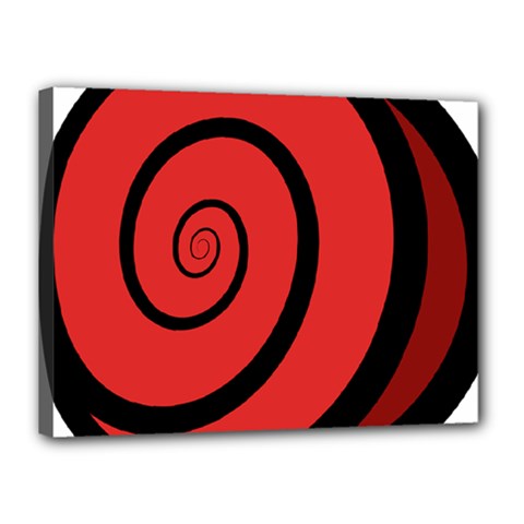 Double Spiral Thick Lines Black Red Canvas 16  X 12  by Mariart