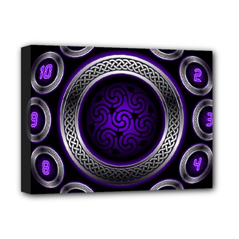 Digital Celtic Clock Template Time Number Purple Deluxe Canvas 16  X 12   by Mariart