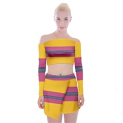 Layer Retro Colorful Transition Pack Alpha Channel Motion Line Off Shoulder Top With Skirt Set by Mariart