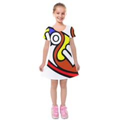 Pedernal Art Circle Sign Kids  Short Sleeve Velvet Dress by Mariart