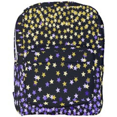 Space Star Light Gold Blue Beauty Black Full Print Backpack