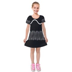 Style Line Amount Wave Chevron Kids  Short Sleeve Velvet Dress by Mariart