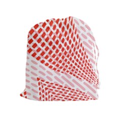 Waves Wave Learning Connection Polka Red Pink Chevron Drawstring Pouches (extra Large) by Mariart