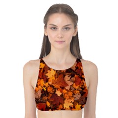 Fall Foliage Autumn Leaves October Tank Bikini Top