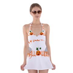 Halloween Halter Swimsuit Dress by Valentinaart