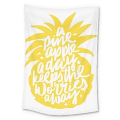 Cute Pineapple Yellow Fruite Large Tapestry