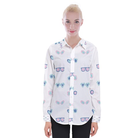 Cute Sexy Funny Sunglasses Kids Pink Blue Womens Long Sleeve Shirt by Mariart