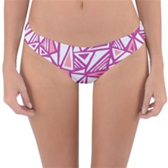 Conversational Triangles Pink White Reversible Hipster Bikini Bottoms by Mariart