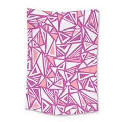 Conversational Triangles Pink White Small Tapestry by Mariart
