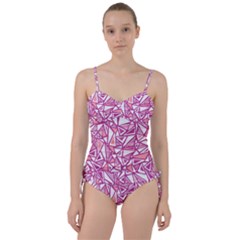 Conversational Triangles Pink White Sweetheart Tankini Set by Mariart