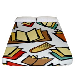 Friends Library Lobby Book Sale Fitted Sheet (king Size) by Mariart