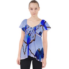 Wonderful Blue  Parrot Looking To The Ocean Dolly Top by FantasyWorld7