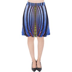 Illustration Robot Wave Rainbow Velvet High Waist Skirt by Mariart