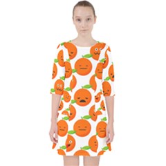 Seamless Background Orange Emotions Illustration Face Smile  Mask Fruits Pocket Dress by Mariart