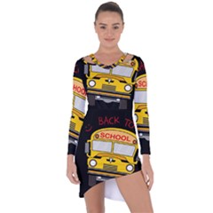 Back To School - School Bus Asymmetric Cut-out Shift Dress by Valentinaart