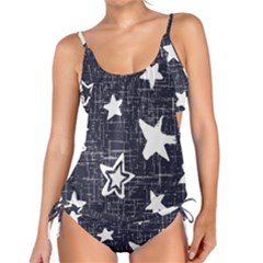 Star Space Line Blue Art Cute Kids Tankini Set by Mariart