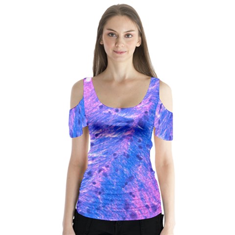 The Luxol Fast Blue Myelin Stain Butterfly Sleeve Cutout Tee  by Mariart