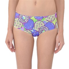 Donuts Pattern Mid-waist Bikini Bottoms by ValentinaDesign