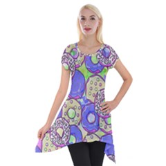 Donuts Pattern Short Sleeve Side Drop Tunic by ValentinaDesign