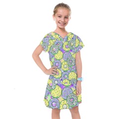 Donuts Pattern Kids  Drop Waist Dress by ValentinaDesign