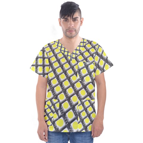 Wafer Size Figure Men s V-neck Scrub Top by Mariart