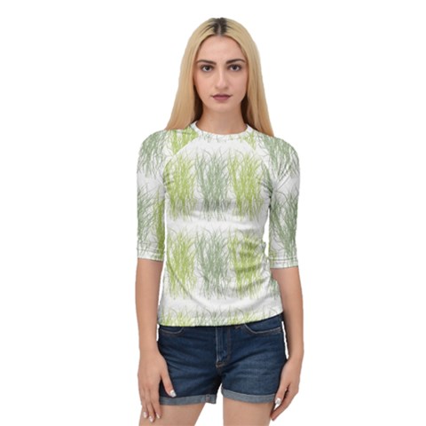 Weeds Grass Green Yellow Leaf Quarter Sleeve Raglan Tee by Mariart